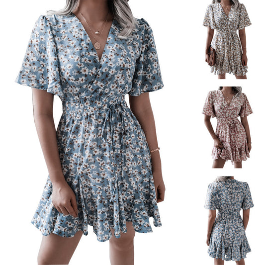 Women Fashion Print Chiffon Dress