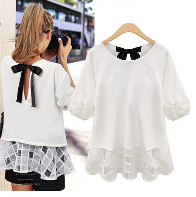 Women thin Ruffled chiffon Top