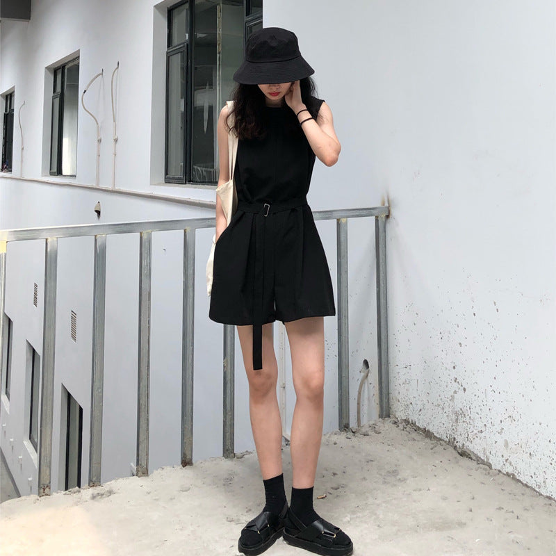 Loose casual jumpsuit women shorts