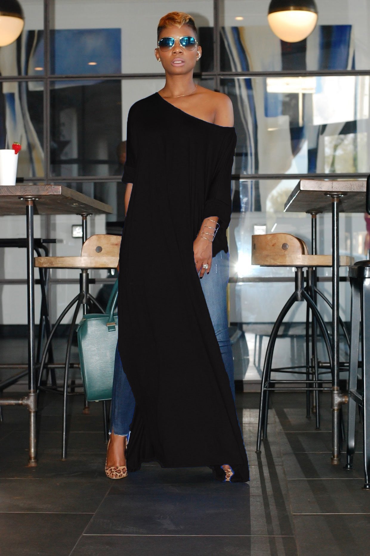 Long dress with side slit