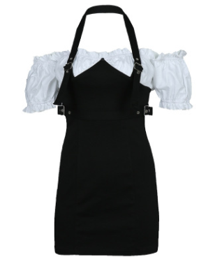 Women metal neck strap dress