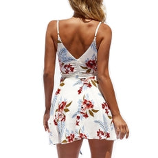 Summer sling backless V-neck women's dress