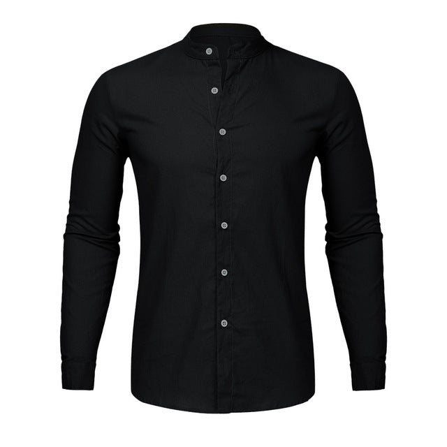 Cardigan long sleeve shirt men