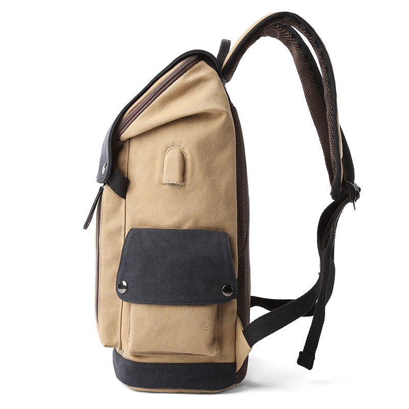 Canvas Men's Large Capacity Student Backpack