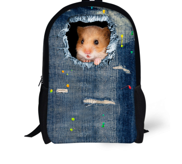 FORUDESIGNS Cat/Dog Denim Backpacks for Children