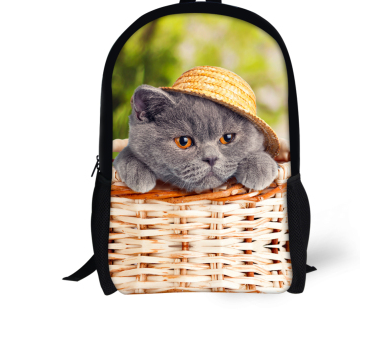 FORUDESIGNS Cat/Dog Denim Backpacks for Children