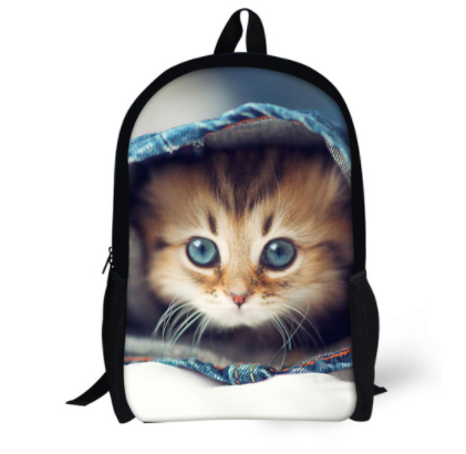 FORUDESIGNS Cat/Dog Denim Backpacks for Children