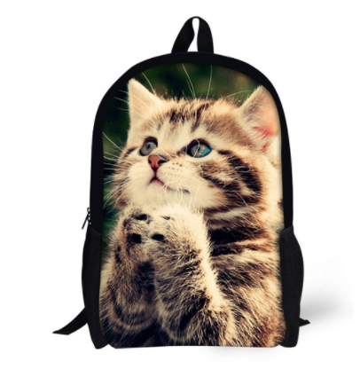 FORUDESIGNS Cat/Dog Denim Backpacks for Children