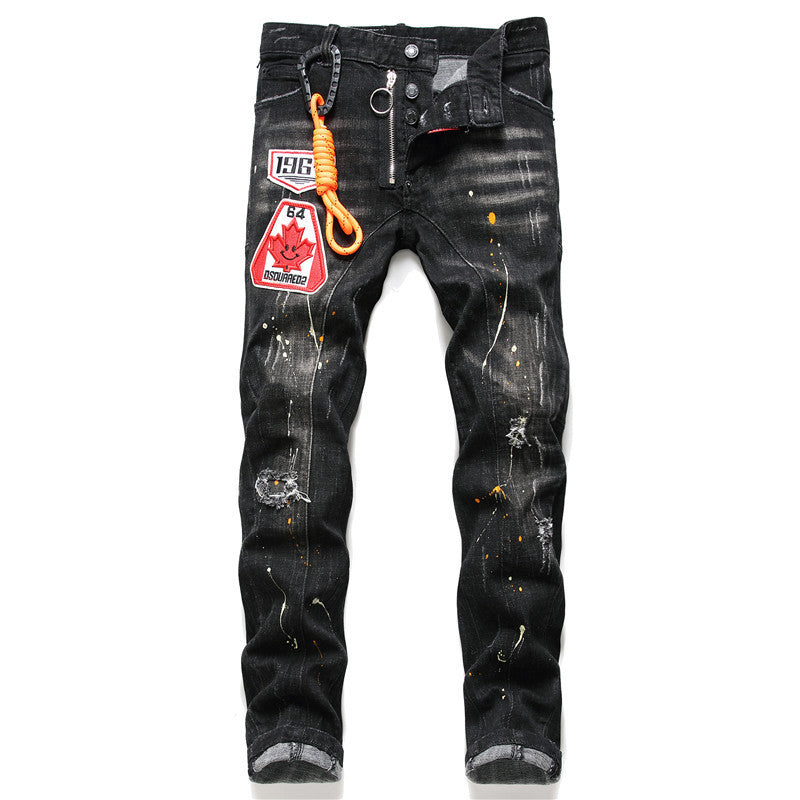 Paint Personality Patches Jeans For Men