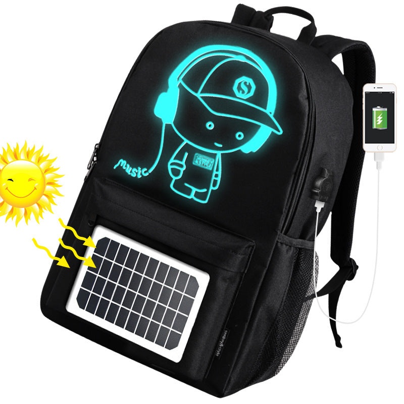 Solar Powered Charging Waterproof Large School Backpack for Teenagers