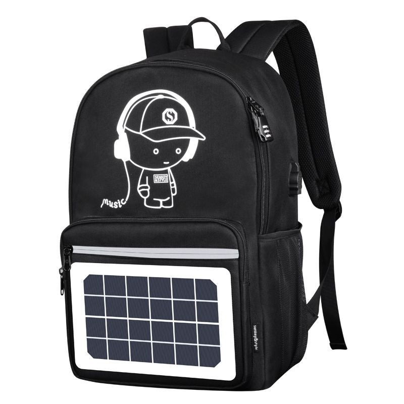 Solar Powered Charging Waterproof Large School Backpack for Teenagers