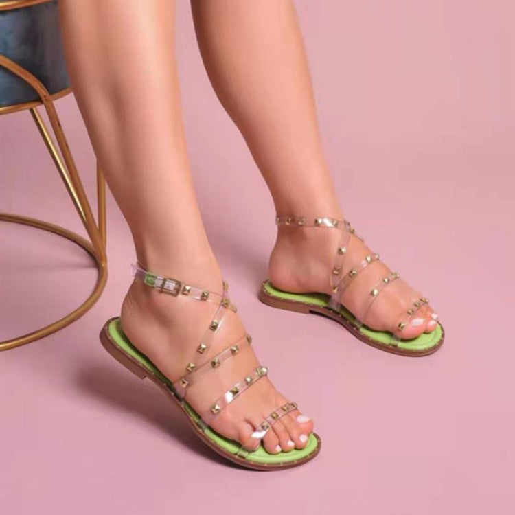 Flat-bottomed Rivet Casual Cross-border Women Sandals