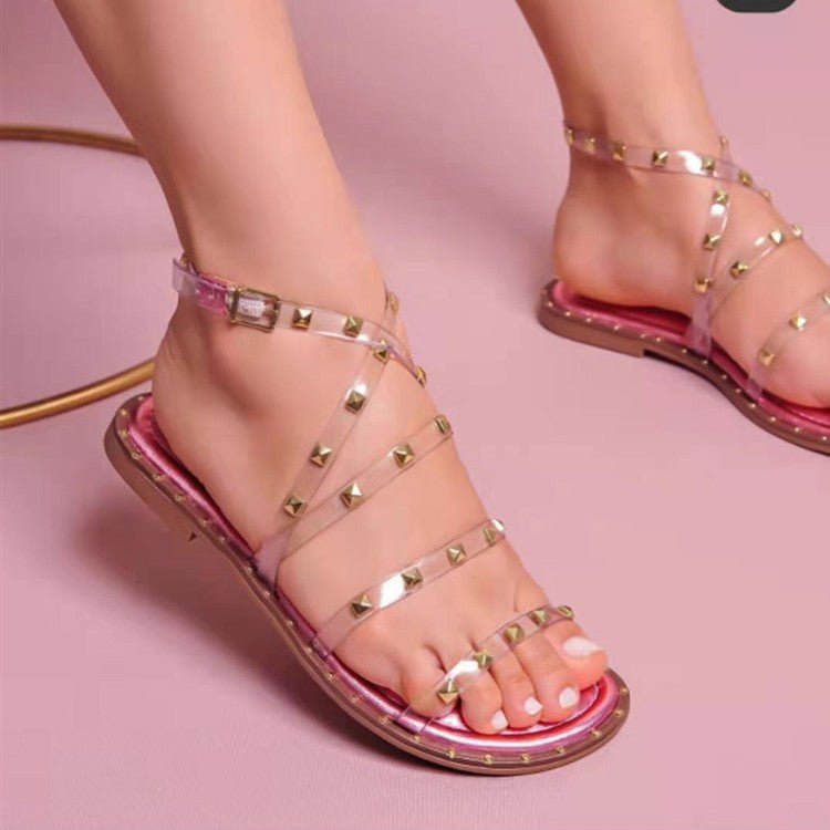 Flat-bottomed Rivet Casual Cross-border Women Sandals