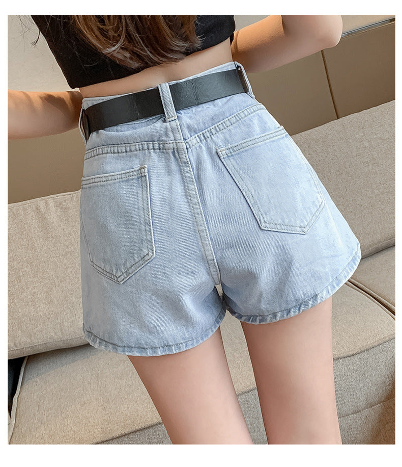 Denim Shorts Women Summer a-Line High Waist