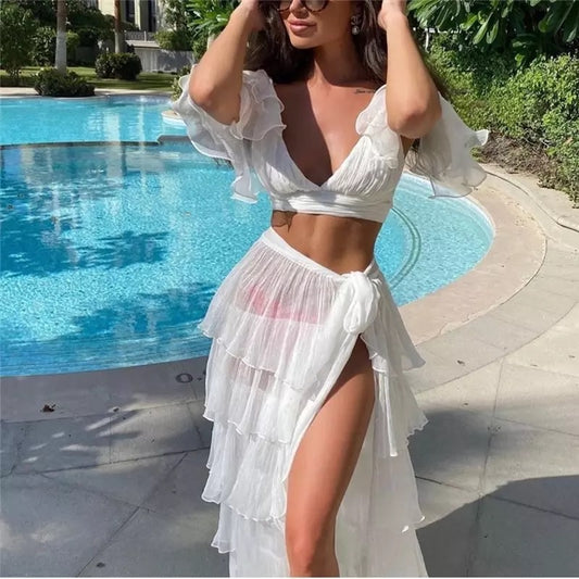 Sexy 2pcs Set Women Summer Beach Dress