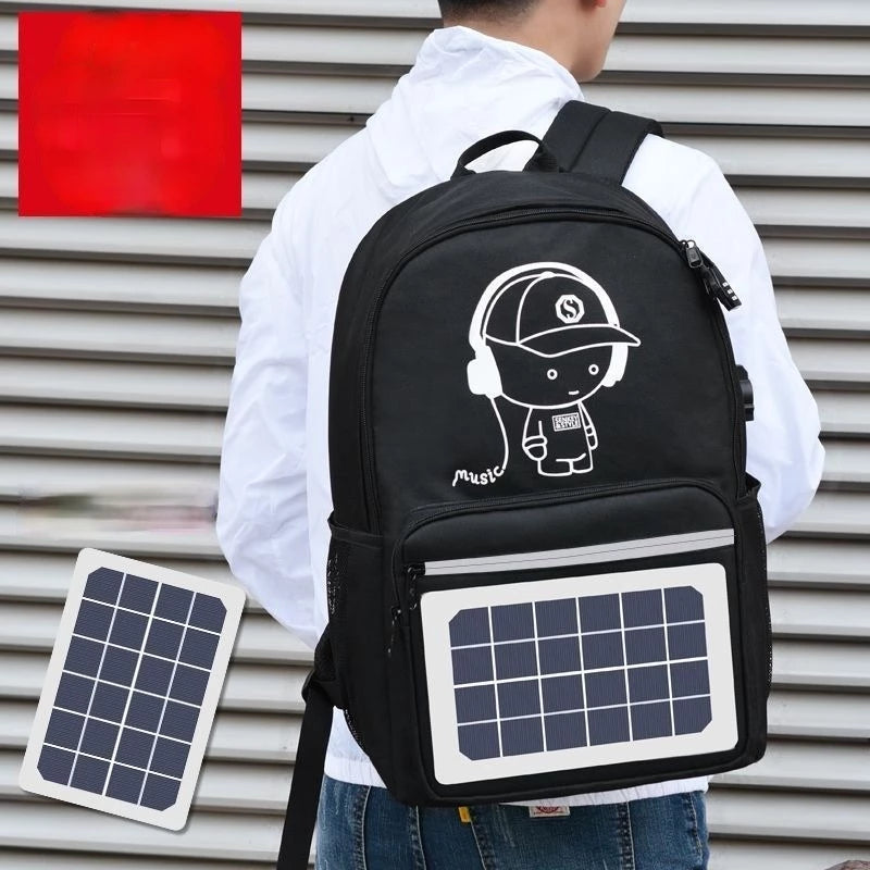 Solar Powered Charging Waterproof Large School Backpack for Teenagers