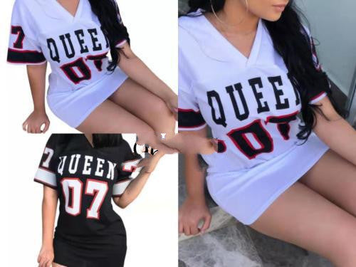 T Shirt Dress Women Short Dress Queen