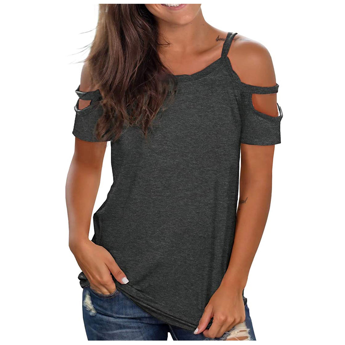 Shoulder Pullover Short Sleeve For Women