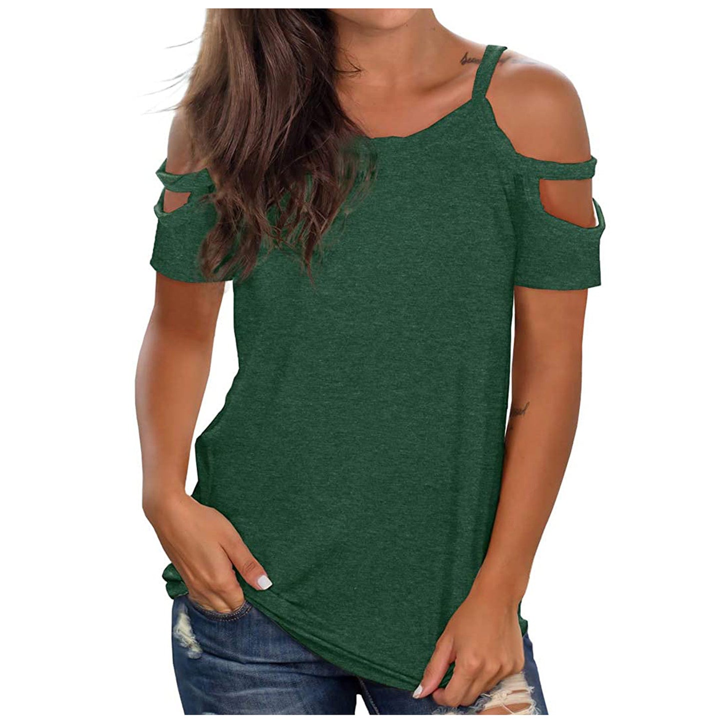 Shoulder Pullover Short Sleeve For Women