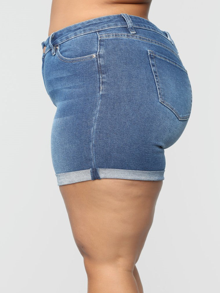 Women'S Plus Size Stretch Denim Shorts