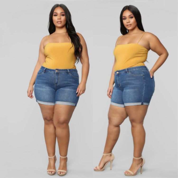 Women'S Plus Size Stretch Denim Shorts