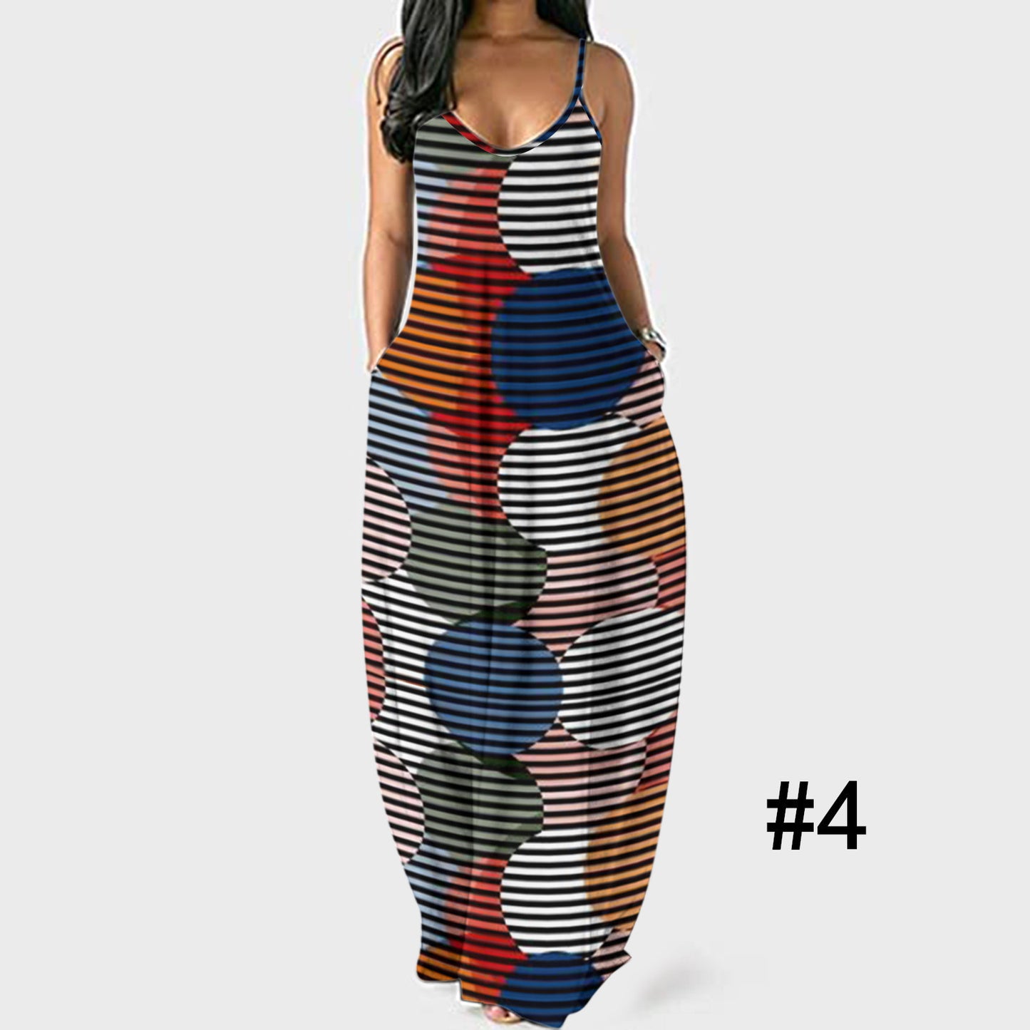 Printed Sleeveless Sling Plus Size Women's Dress