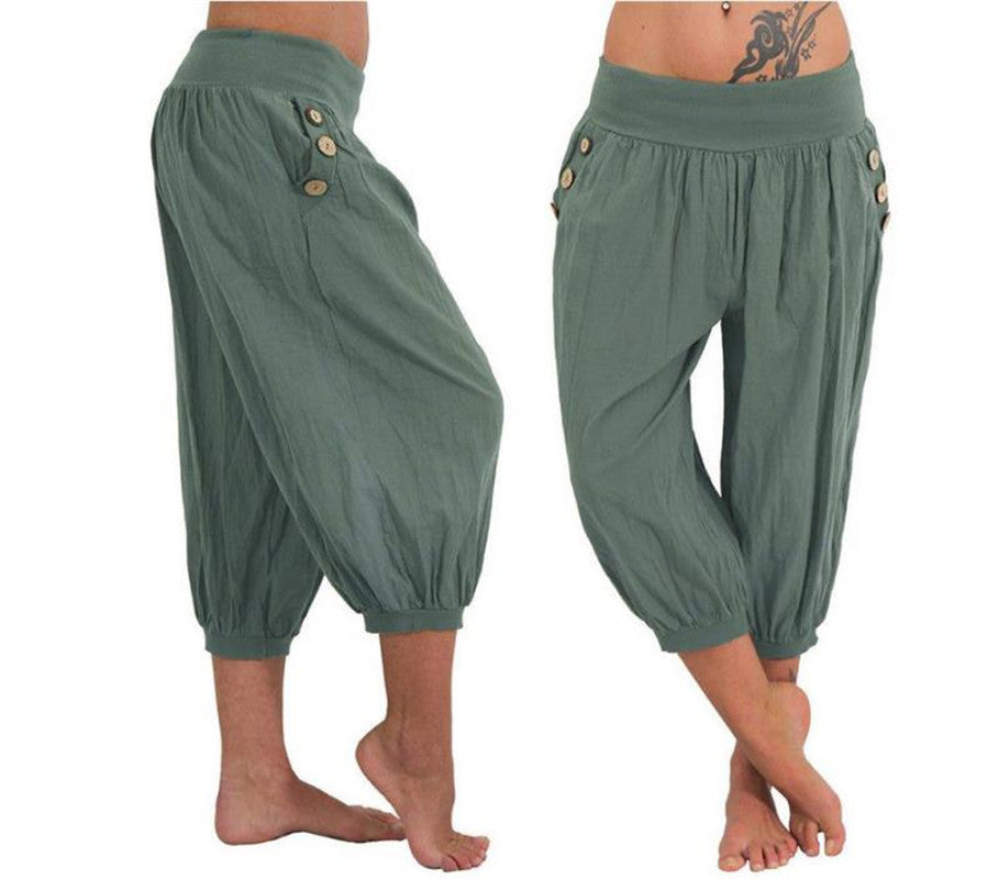 Casual Plus size Genie Capri Pants