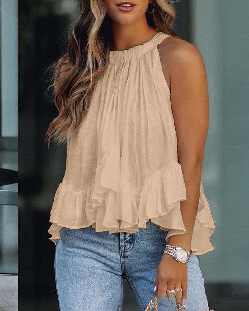 Sexy One-Shoulder Sleeveless Shirt Women