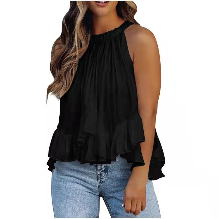 Sexy One-Shoulder Sleeveless Shirt Women