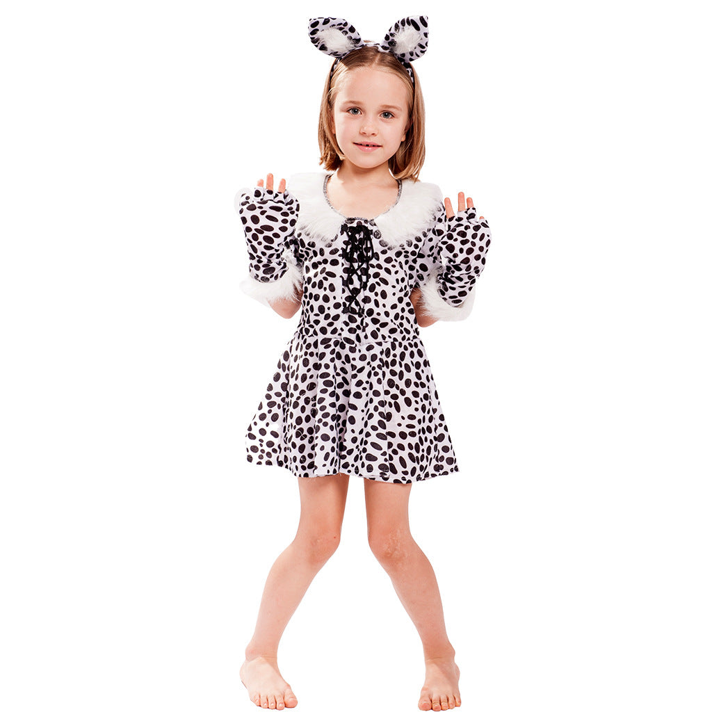 Children's white leopard costume