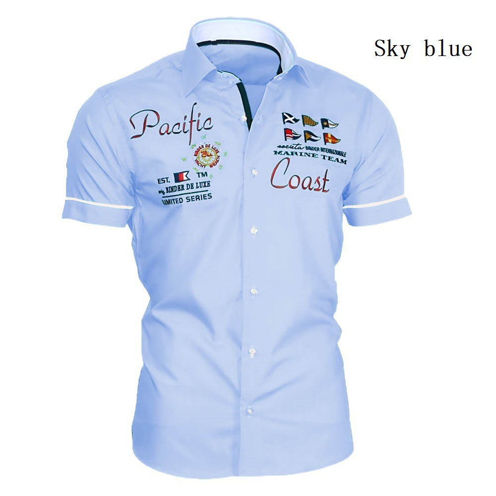 Men's Short-sleeved Shirt Printed Polo Shirt