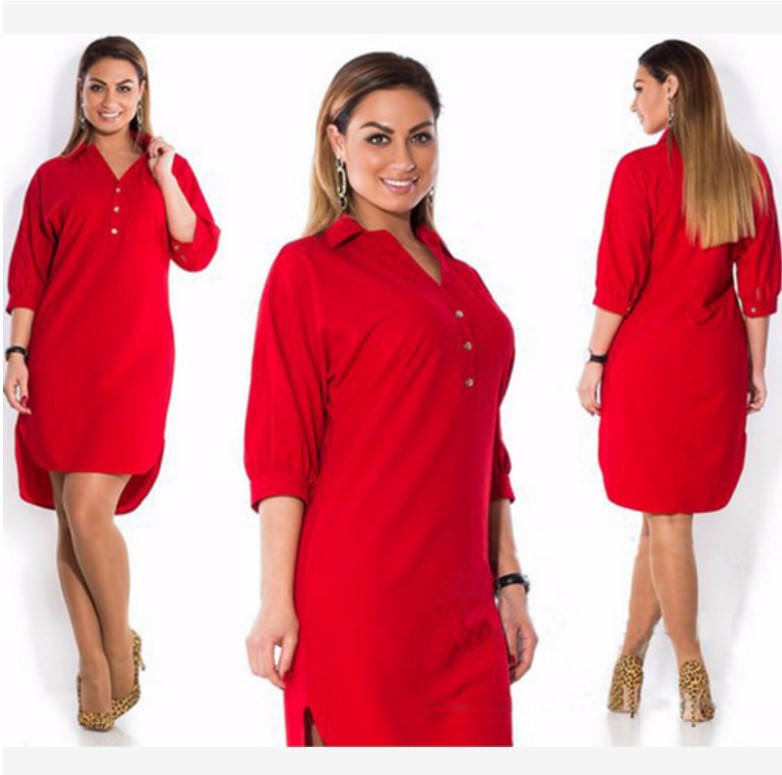 Plus size shirt dress