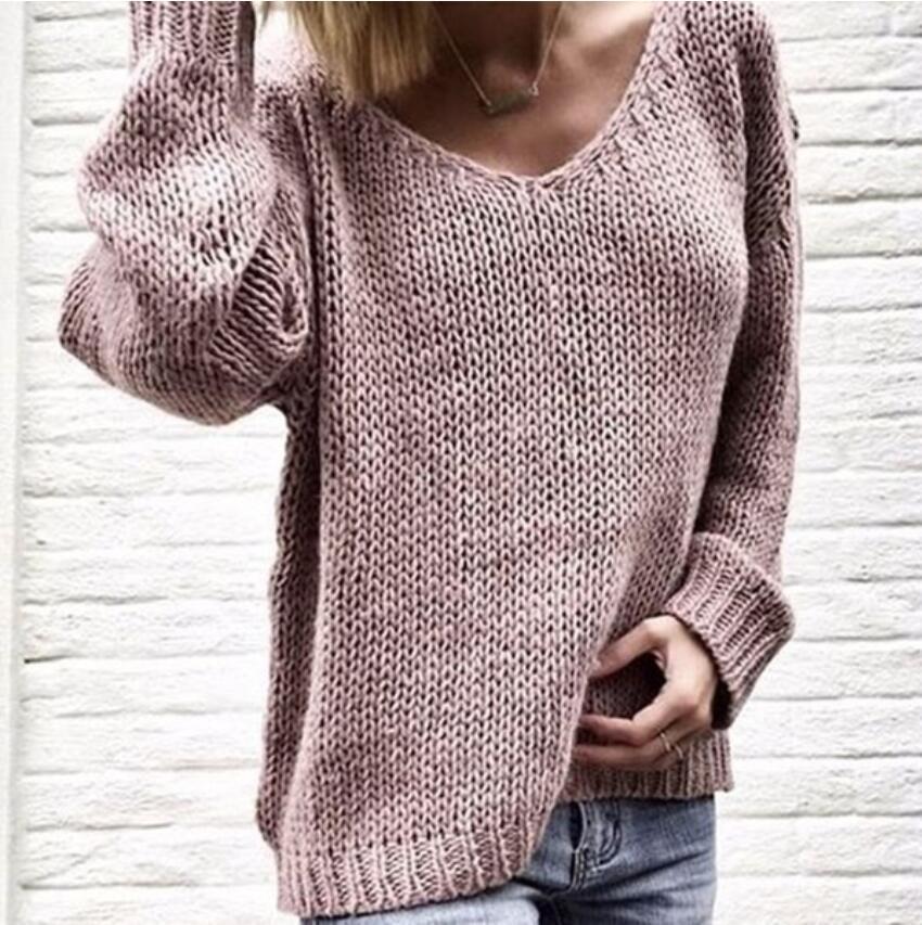 V-neck loose sweater