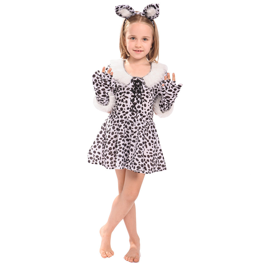 Children's white leopard costume