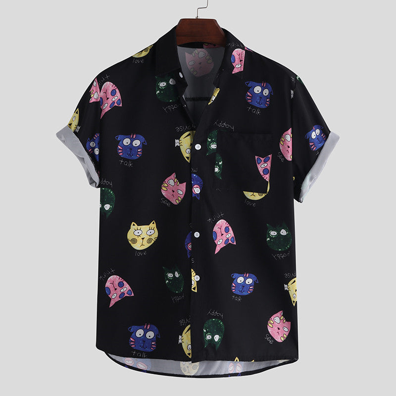 Men shirts Print with cats