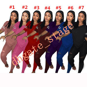 Women Tracksuit Short Sleeve T Shirt + Pants