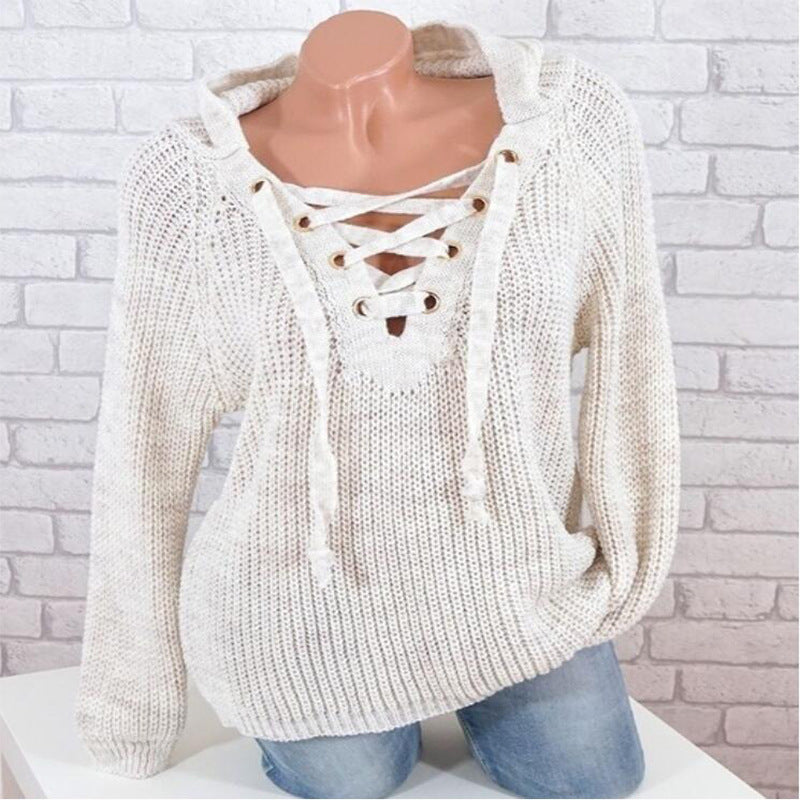 Ladies Lace-up Sweater