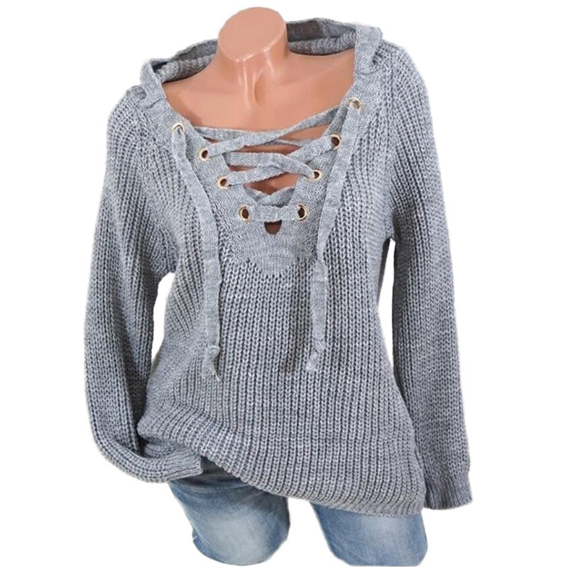 Ladies Lace-up Sweater