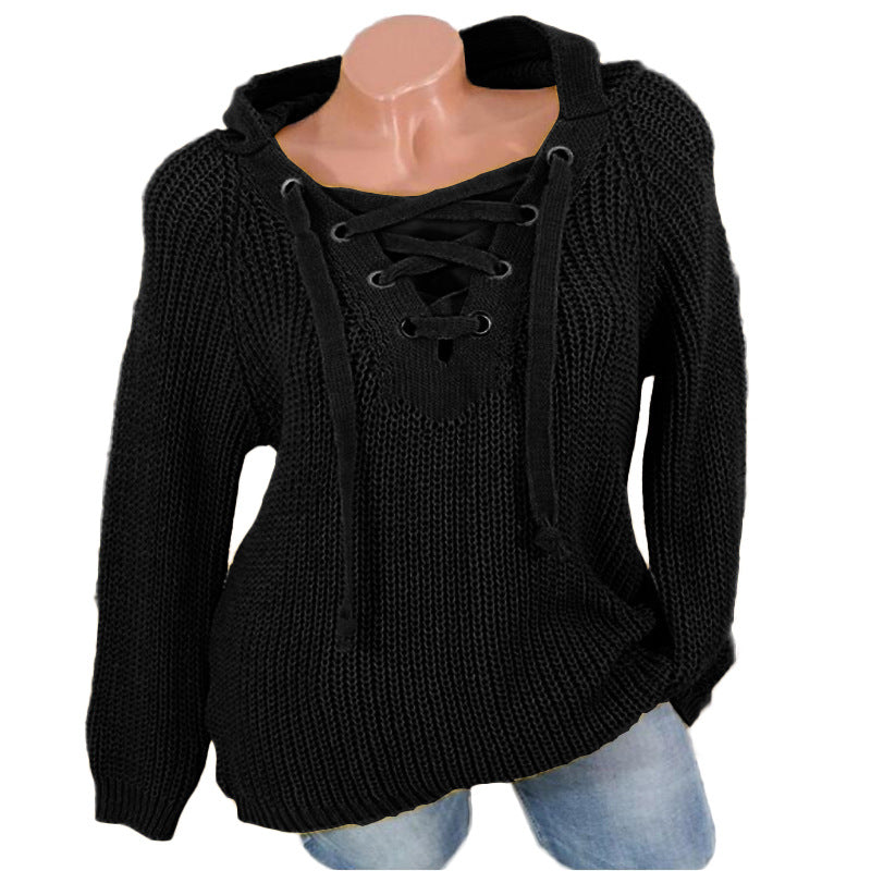 Ladies Lace-up Sweater