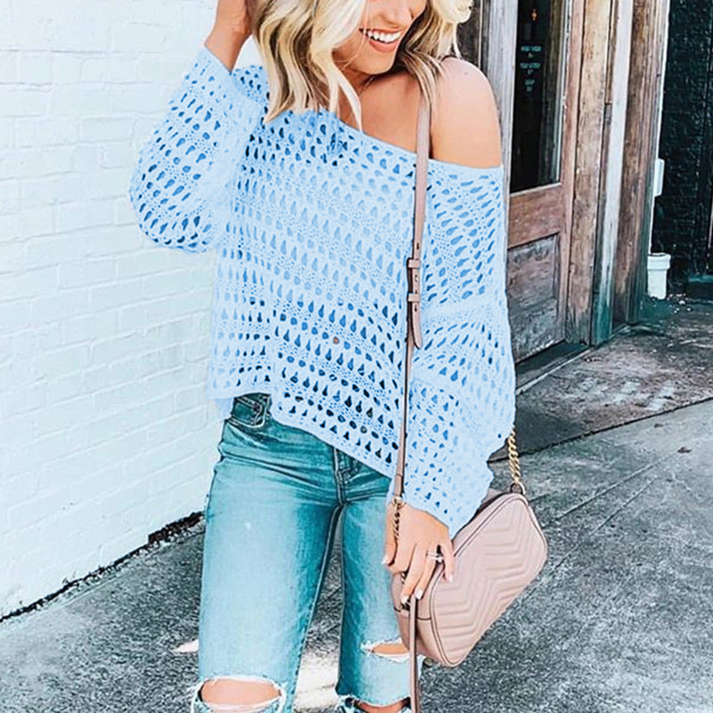 Mesh sweater blouse