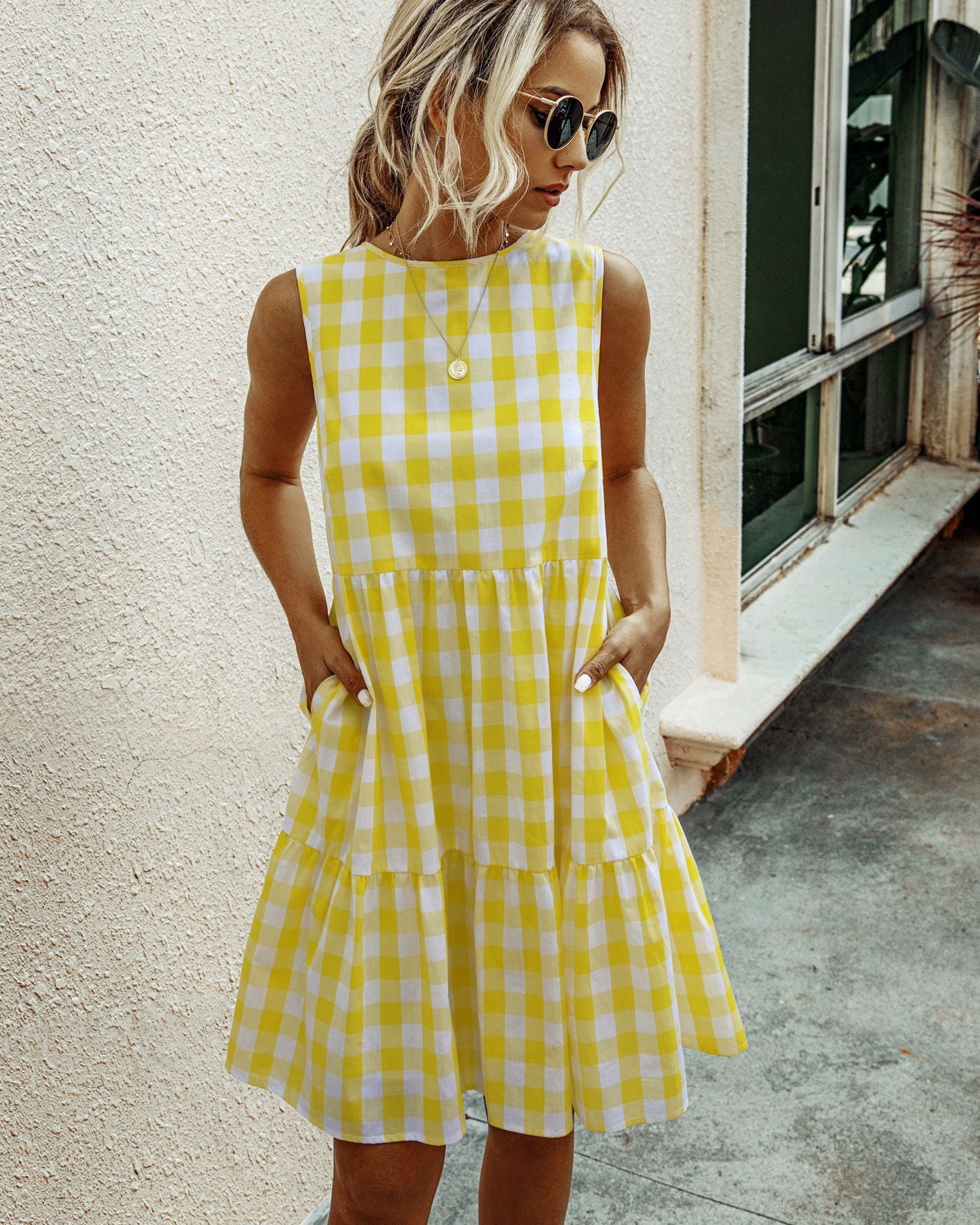 Lady's checkered Dresses