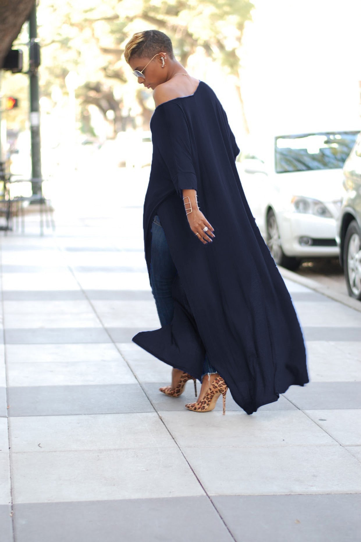 Long dress with side slit