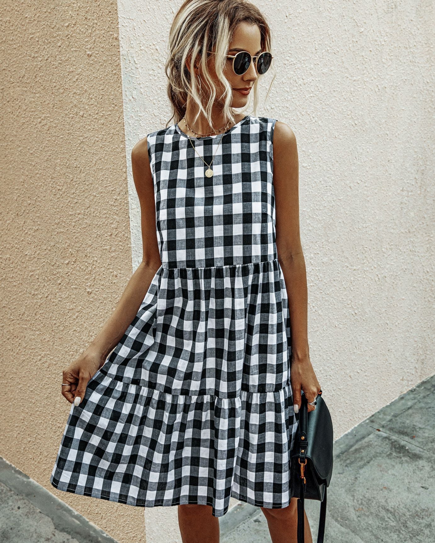 Lady's checkered Dresses