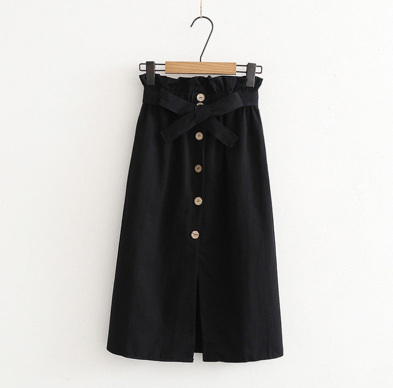 High-waisted mid-length skirts for women