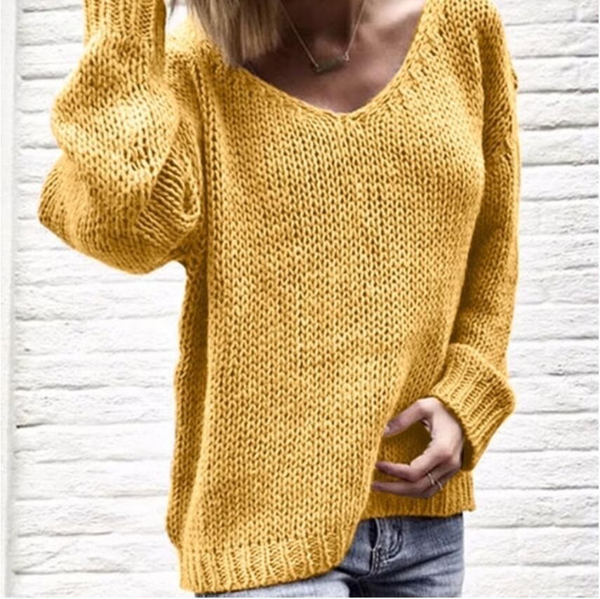 V-neck loose sweater