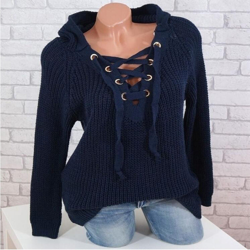 Ladies Lace-up Sweater