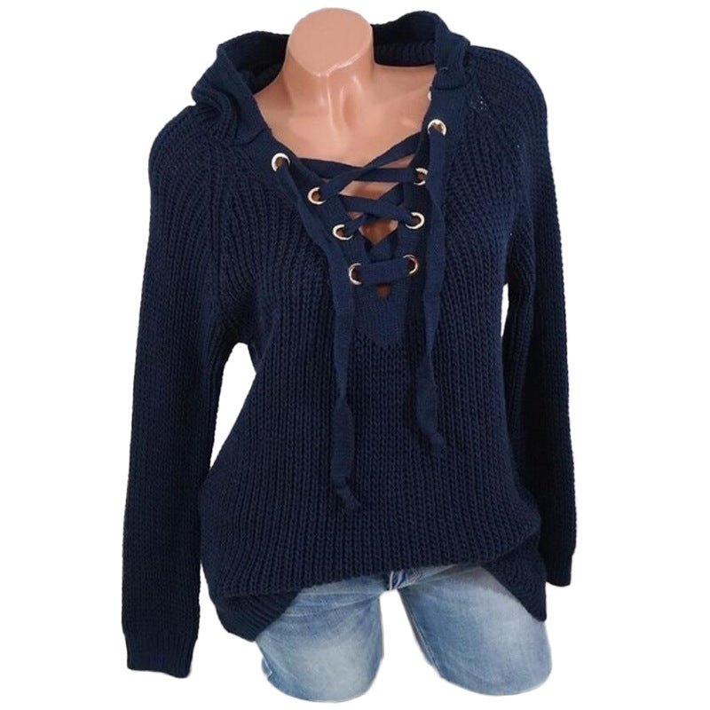 Ladies Lace-up Sweater