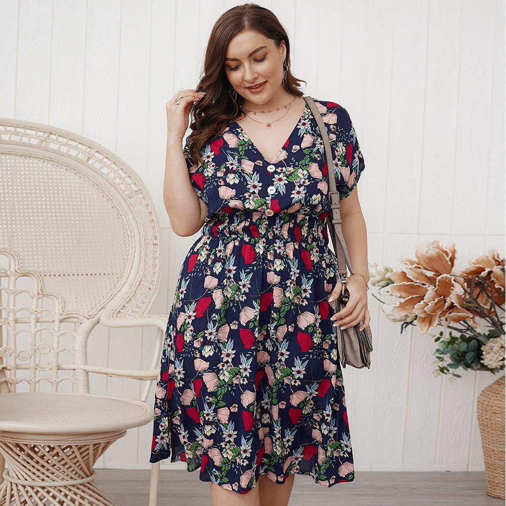 Plus size print dress