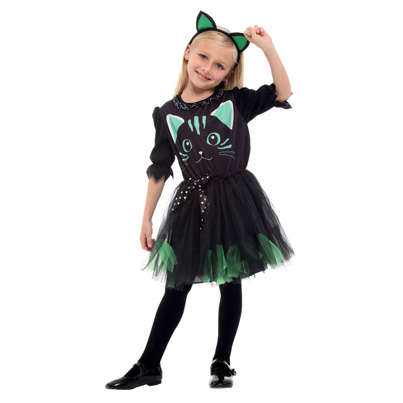 Children's Black Cat Dress Costume