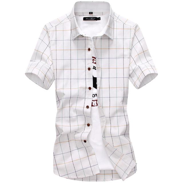 Cotton Mens Button Collar Short Sleeve Shirts